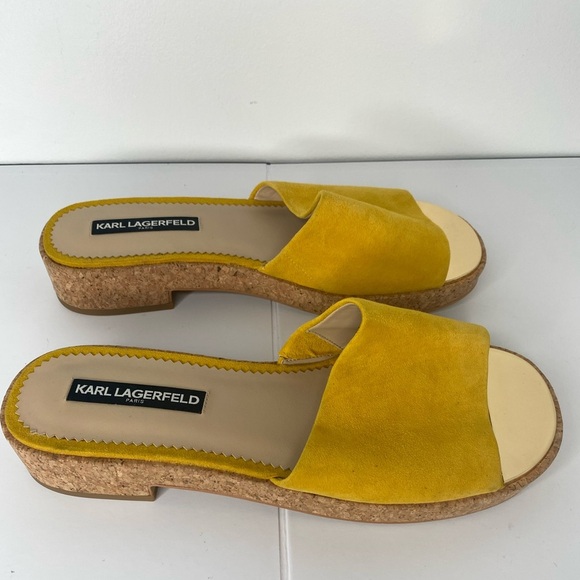 Karl Lagerfeld NWOT or Box Yellow Slide Sandals - Picture 9 of 9